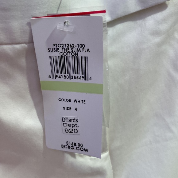 BCBGMAXAZRIA White Susie Slim Flare pants Trousers Size 4 - Picture 6 of 8